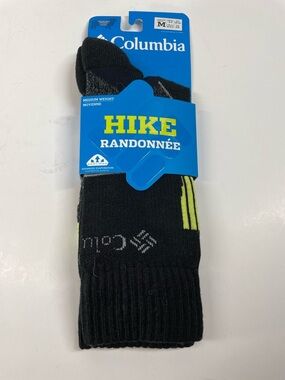 Columbia Hike Crew Socks medium weight merino wool M6-9, W8-11.5